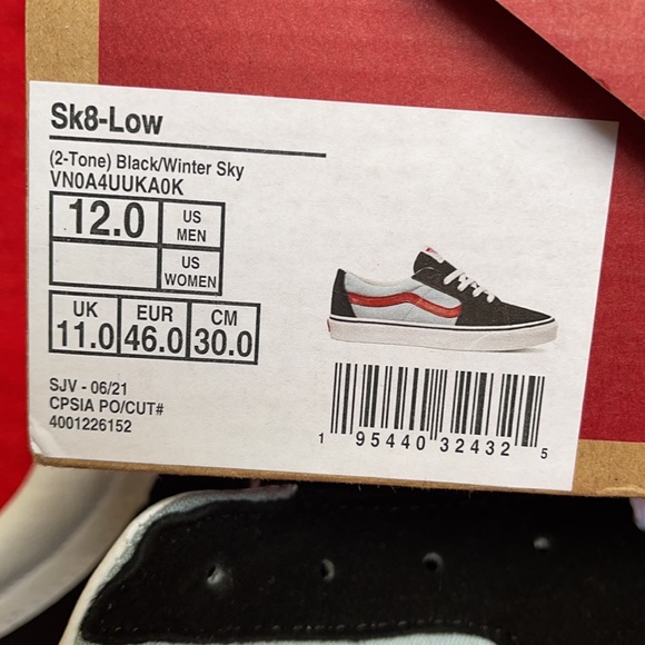 Vans Sk8-Low 2-Tone Black/Winter Sky MENS - Picture 16 of 16